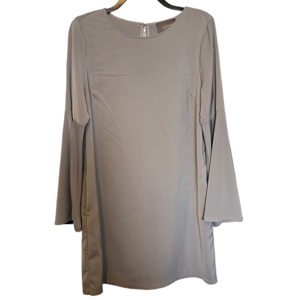 August 1 Eight Grey Bell Sleeve Mini Dress Size Medium